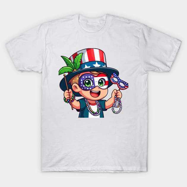 A Whimsical Tribute to American Culture in Cartoon Style T-Shirt T-Shirt by ragil_studio